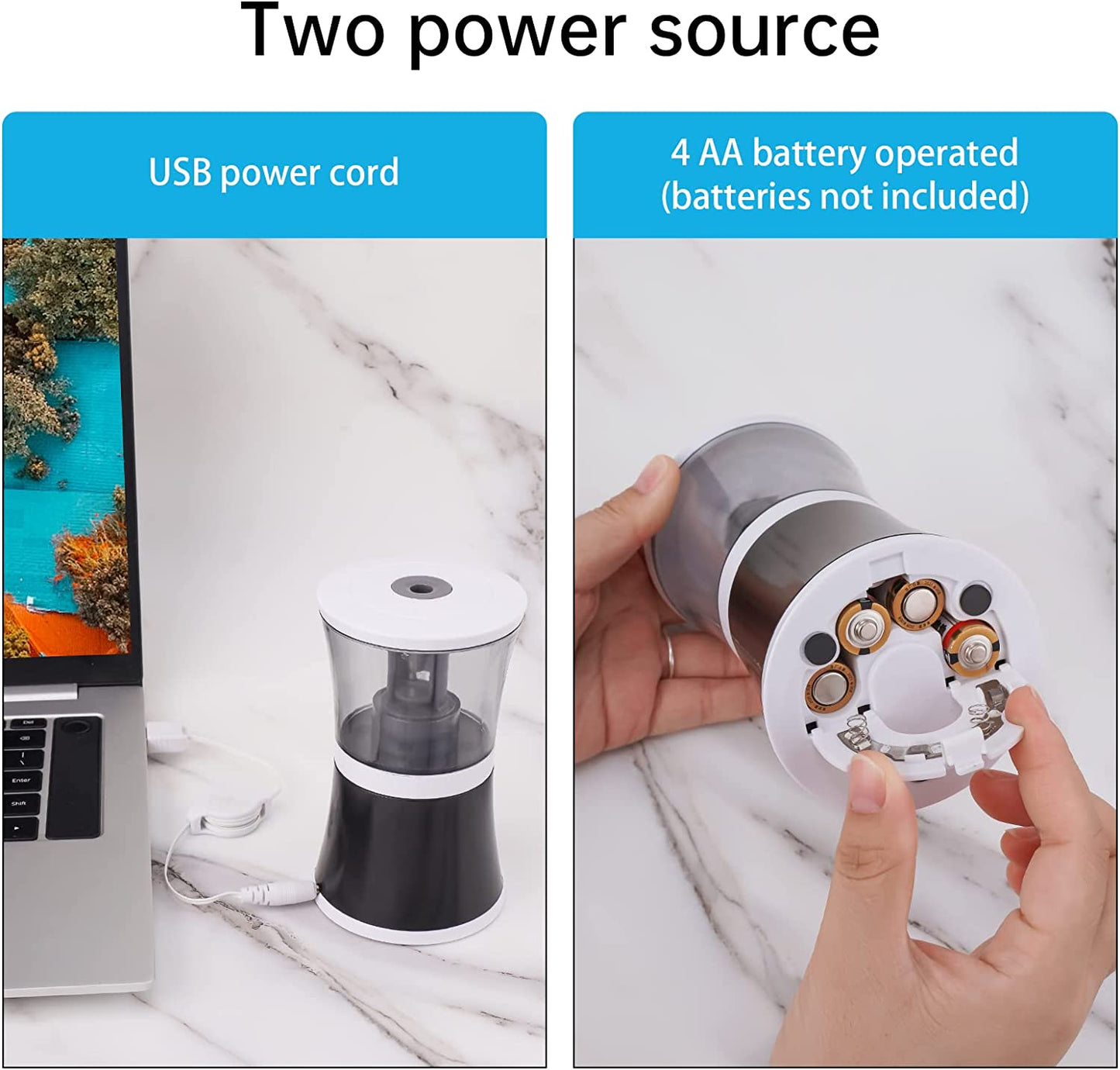 Electric Pencil Sharpener USB & Battery-Operated Pencil Sharpener 6-8mm Pencils