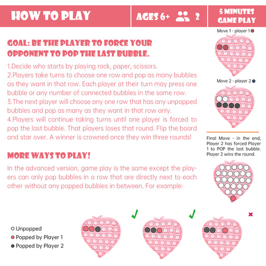 2PCS Push Pop Bubble Fidget Sensory Toys, Fidget Toys for Special Needs Stress