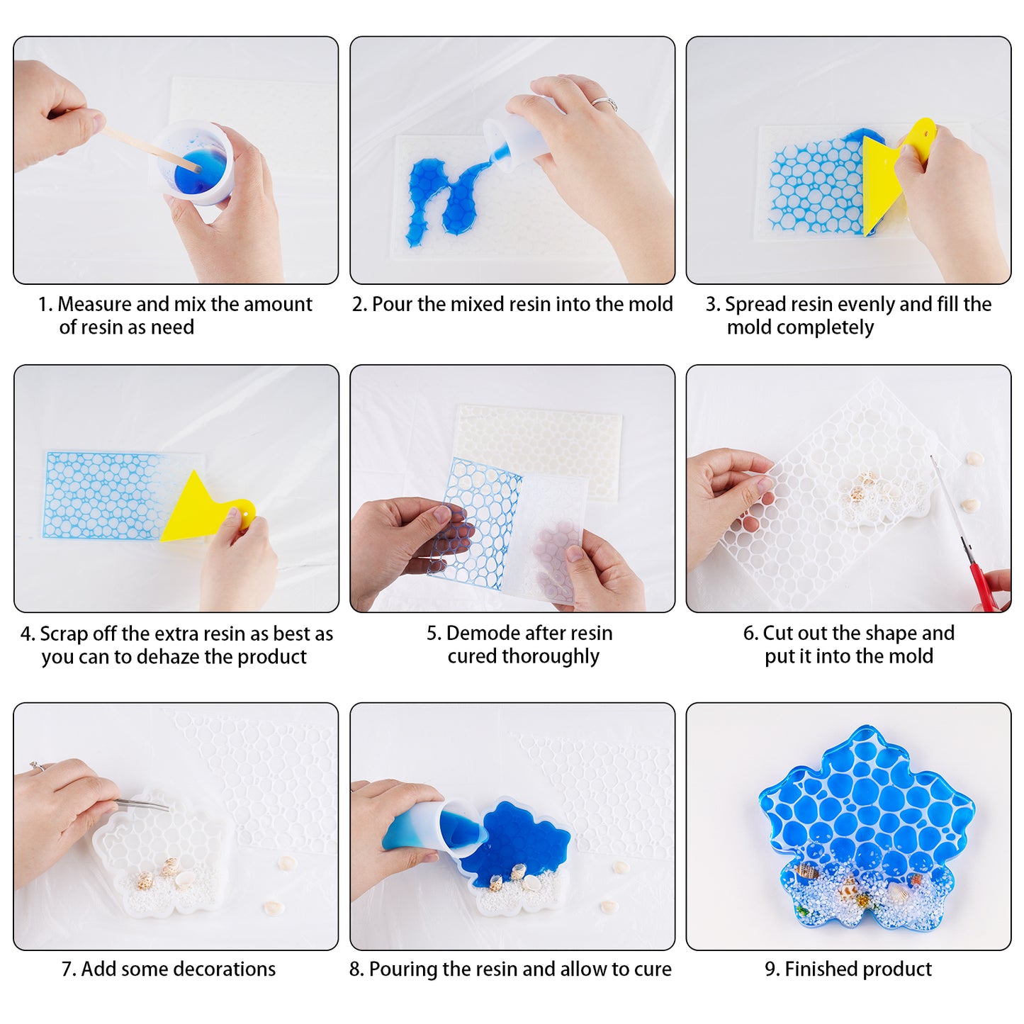 Water Ripple Effect for Resin Molds, DIY Silicone Epoxy Casting Thin Flexible