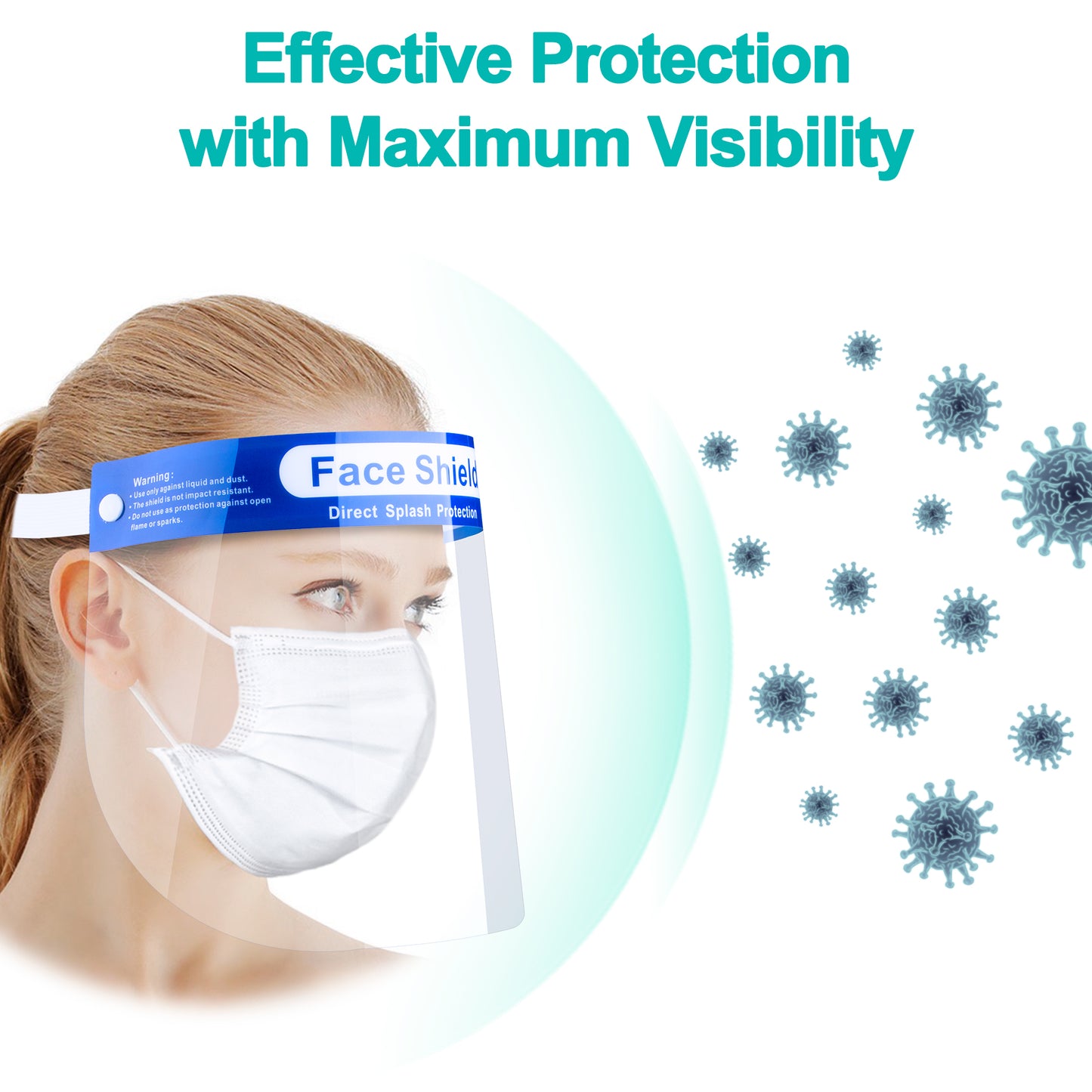 Protective Safety Face Shields 8-Pack Clear Unisex Adult Size Reusable, Lightwei