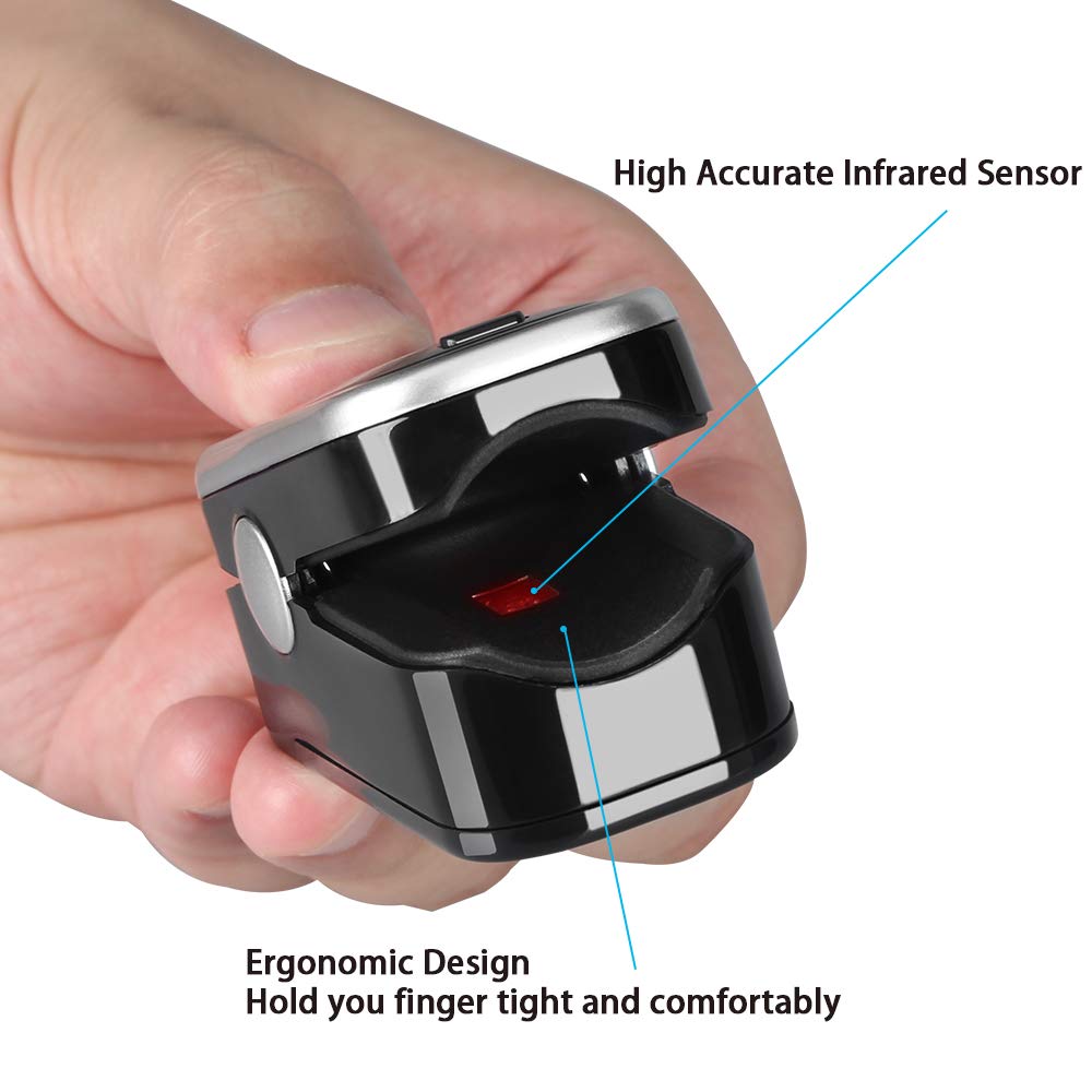 Fingertip Pulse Oximeter Blood Oxygen Saturation Monitor with Silicon Cover BLK