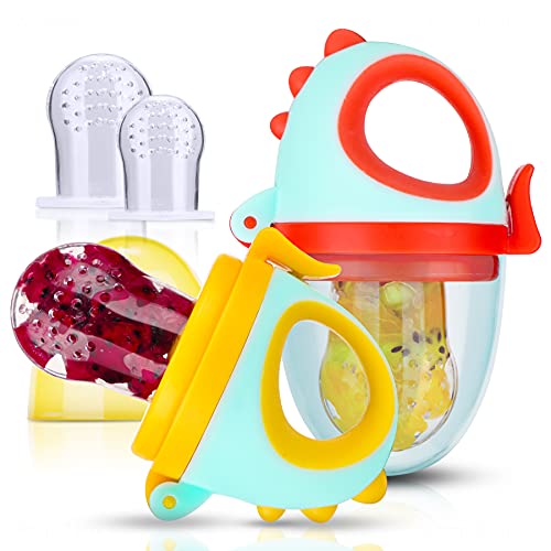 2-Pack Baby Fresh Fruit Food Feeder Nibbler Pacifier, Massaging Teether Traini