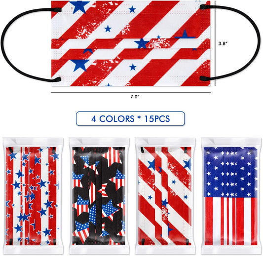 Adult USA Flag Protect Disposable 60PCS Breathable Skin Friendly Individual Wrap