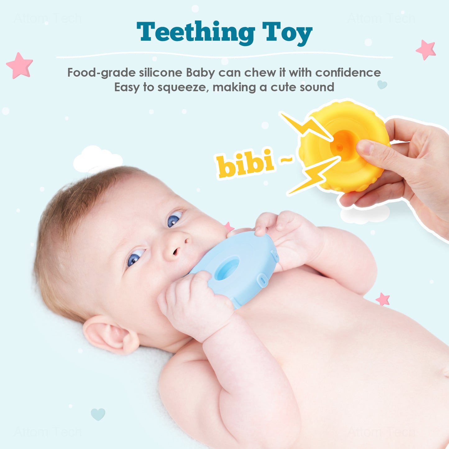 Stacking Nesting Building Ring 6PCS Tower Teether Stacker Toy for Boys and Girls