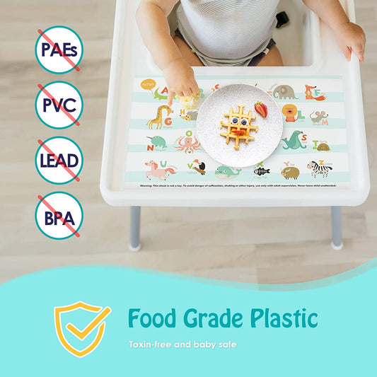 Disposable Placemats 55PCS Baby Stick On Table Mat 12x18 Learning Alphabet ABC