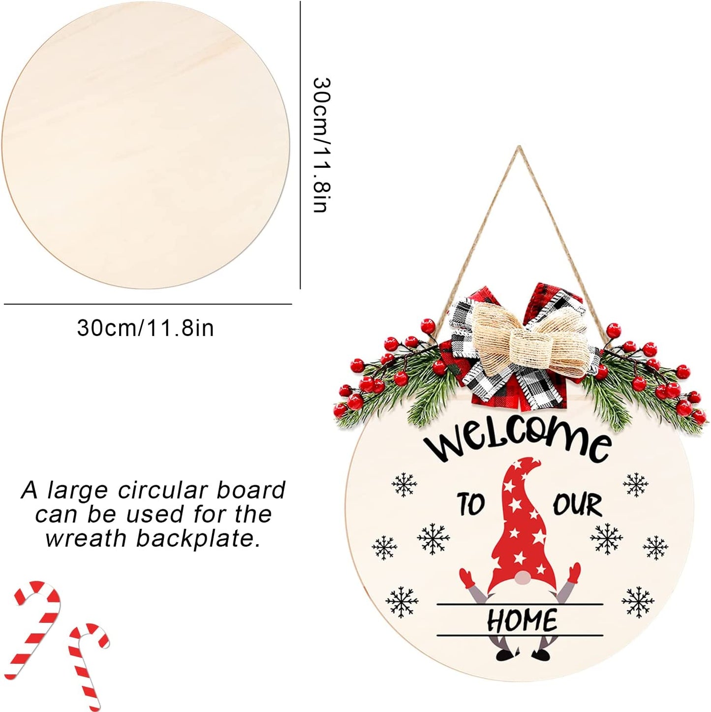 Unfinished Christmas Wooden Ornament 51PC DIY Hanging Decoration Holiday Home