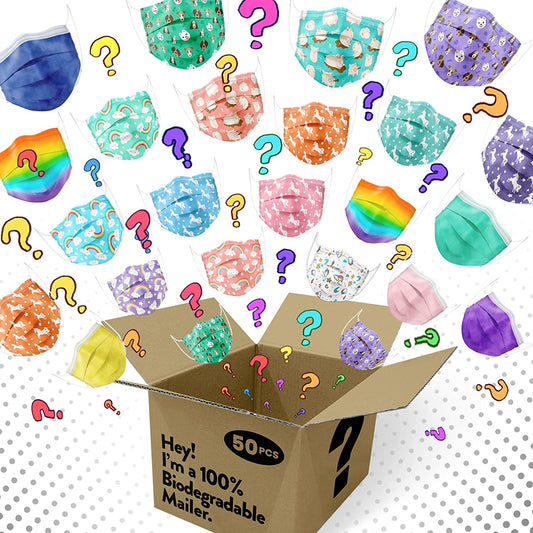50PCS Kids Disposable Box Unisex Individually Wrap Random Print Surprise Variety