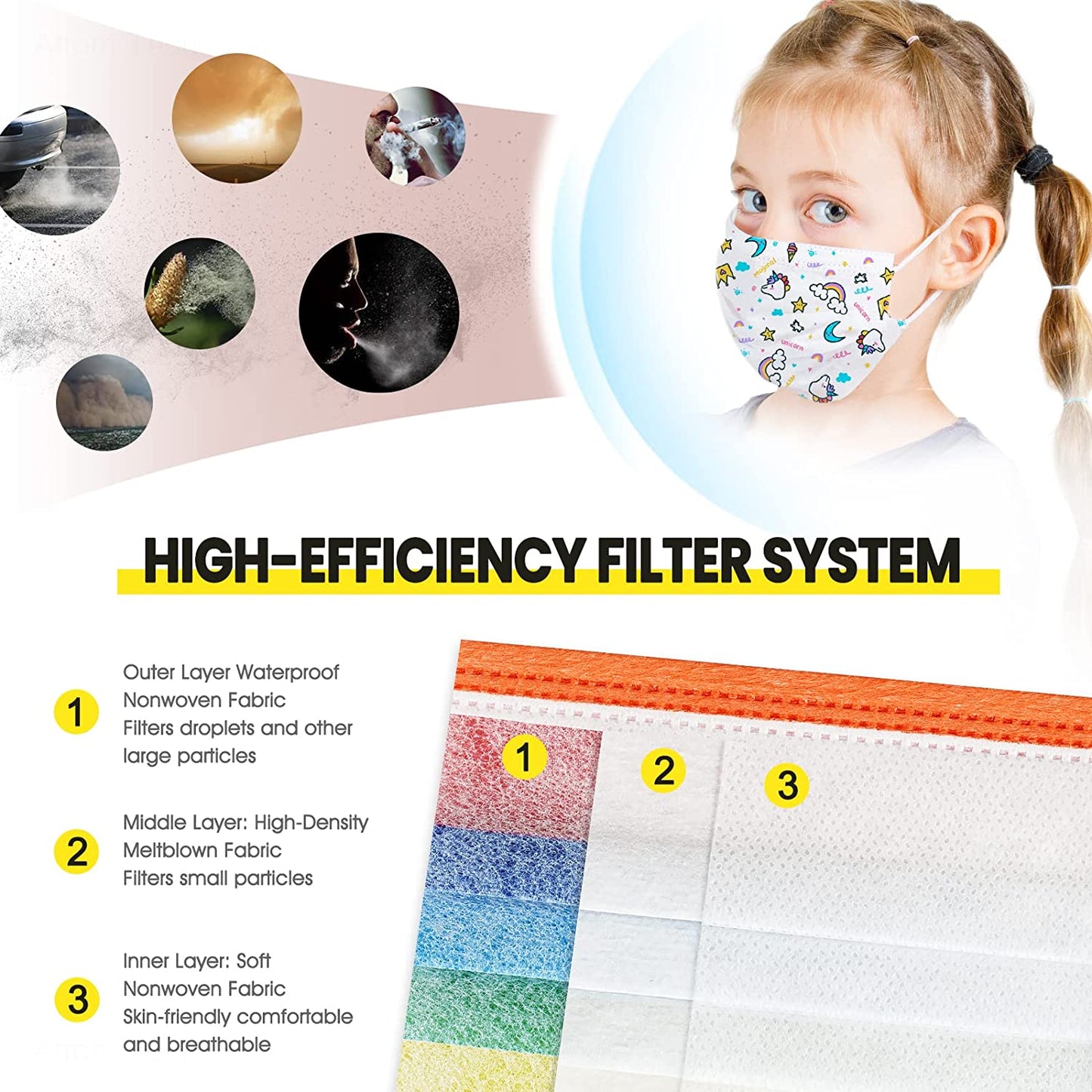 50PCS Kids Disposable Box Unisex Individually Wrap Random Print Surprise Variety