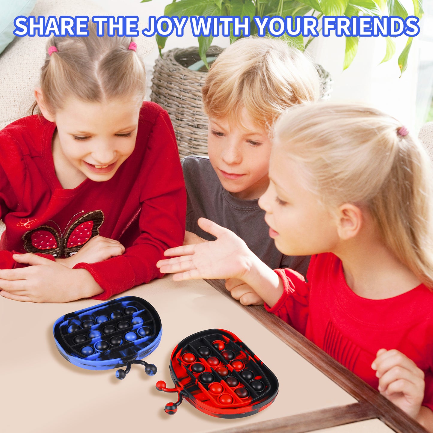 2-Pack Silicone Push Pop Bubble Fidget Sensory Toy Set, Cartoon TV Shape Stres