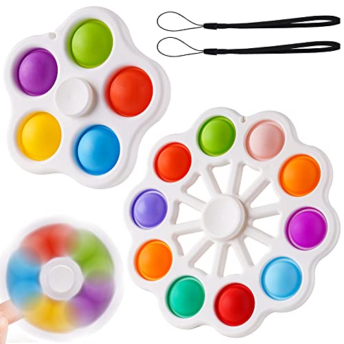 2-Pack 2-in-1 Pop Bubble Fidget Spinner Set (10-Bubble + 5-Bubble), Push Bubbl
