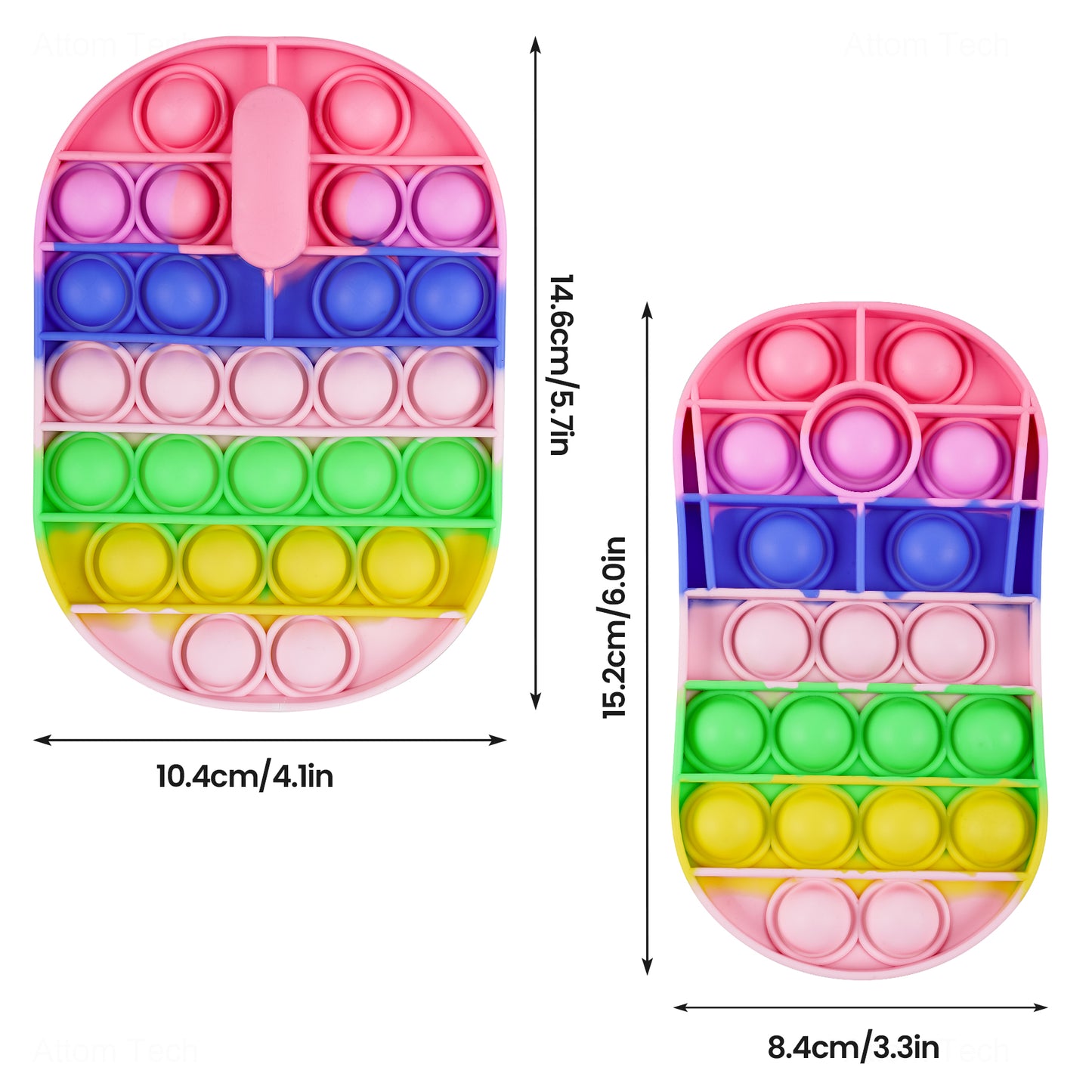 2PCS Large Bubble Computer Mouse Push Pop Fidget Sensory Toys