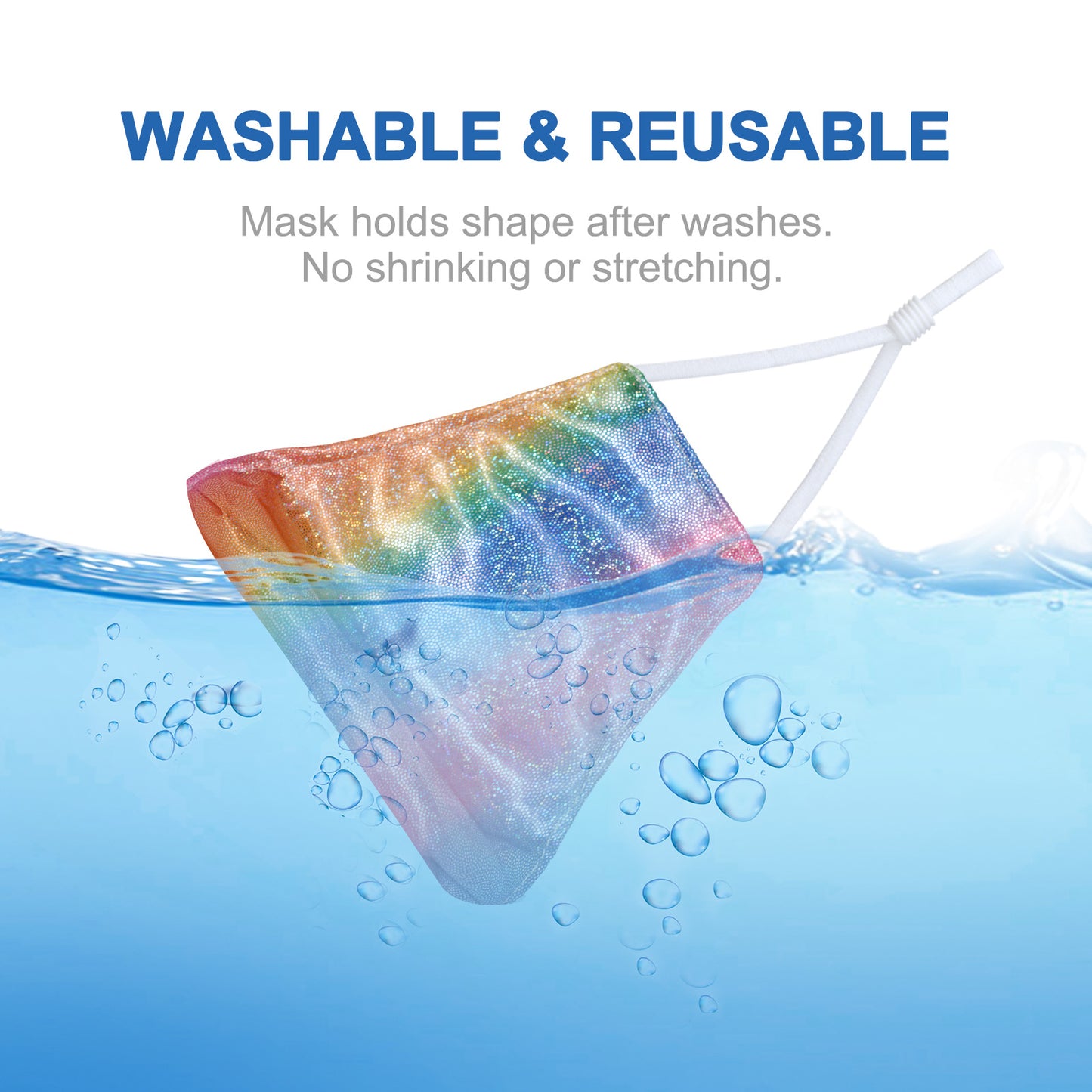 (2 Masks+10 PM2.5 Filters) Fashion Protective s Rainbow Gradient Glitte