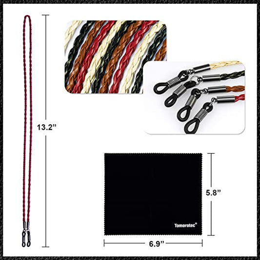 4 Pack Eyeglasses Holder Strap Cord, Aphlos Eyeglass Retainer, PREMIUM LEATHER