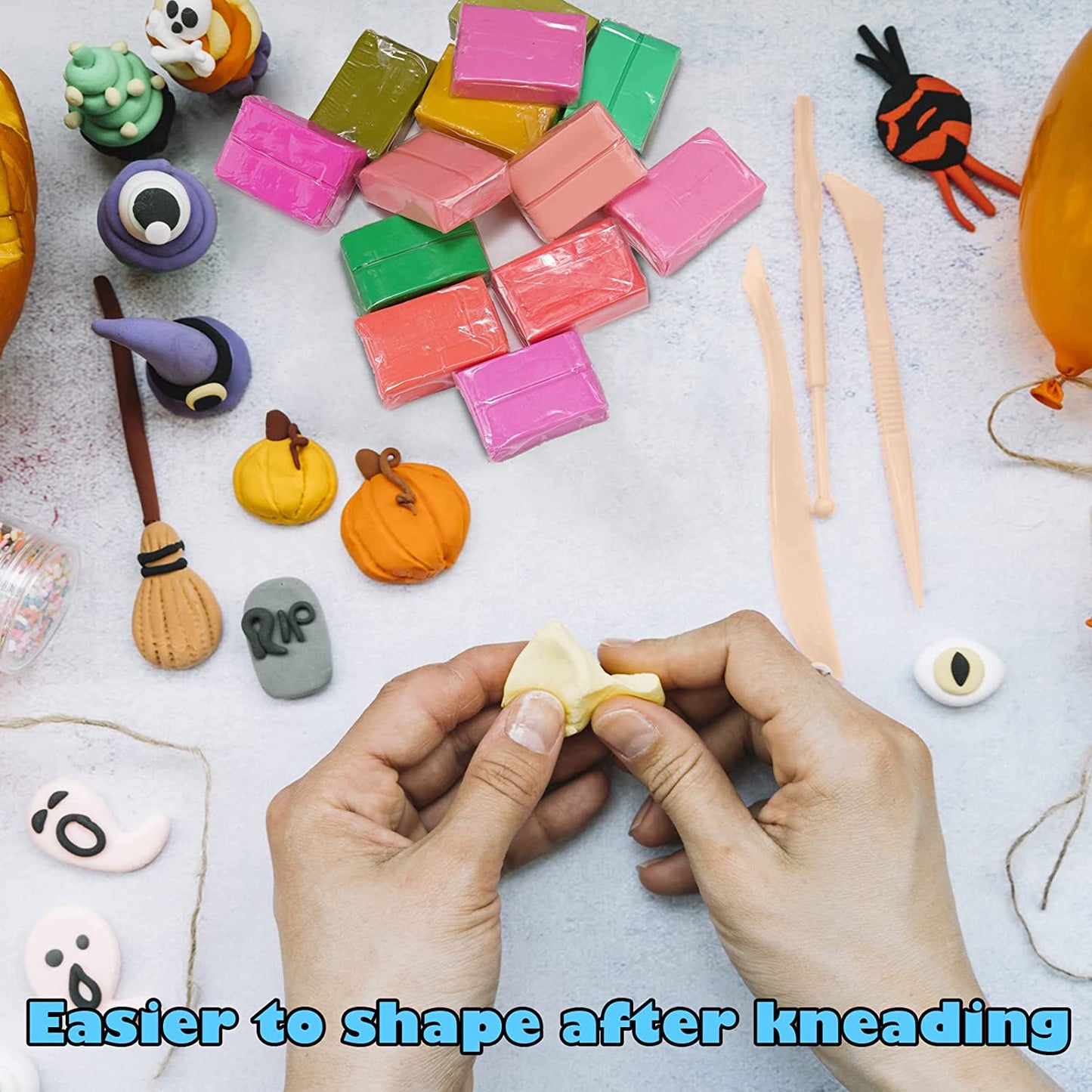 Polymer Clay Value Pack 100PCS 82 Colors Small Blocks Starter Kit with Tools