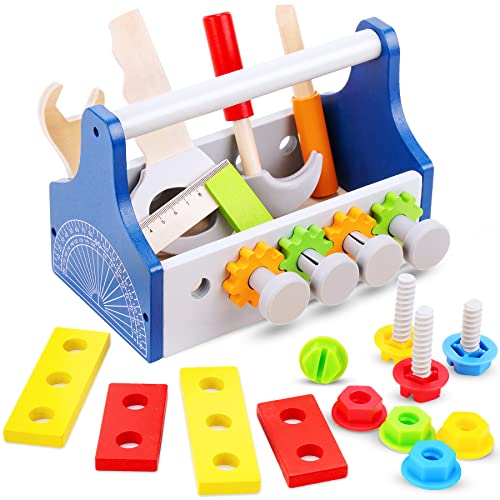 Toolbox Toy for Kids Pretend Play Kit Play Drill Tool Box Angle Ruler Toy