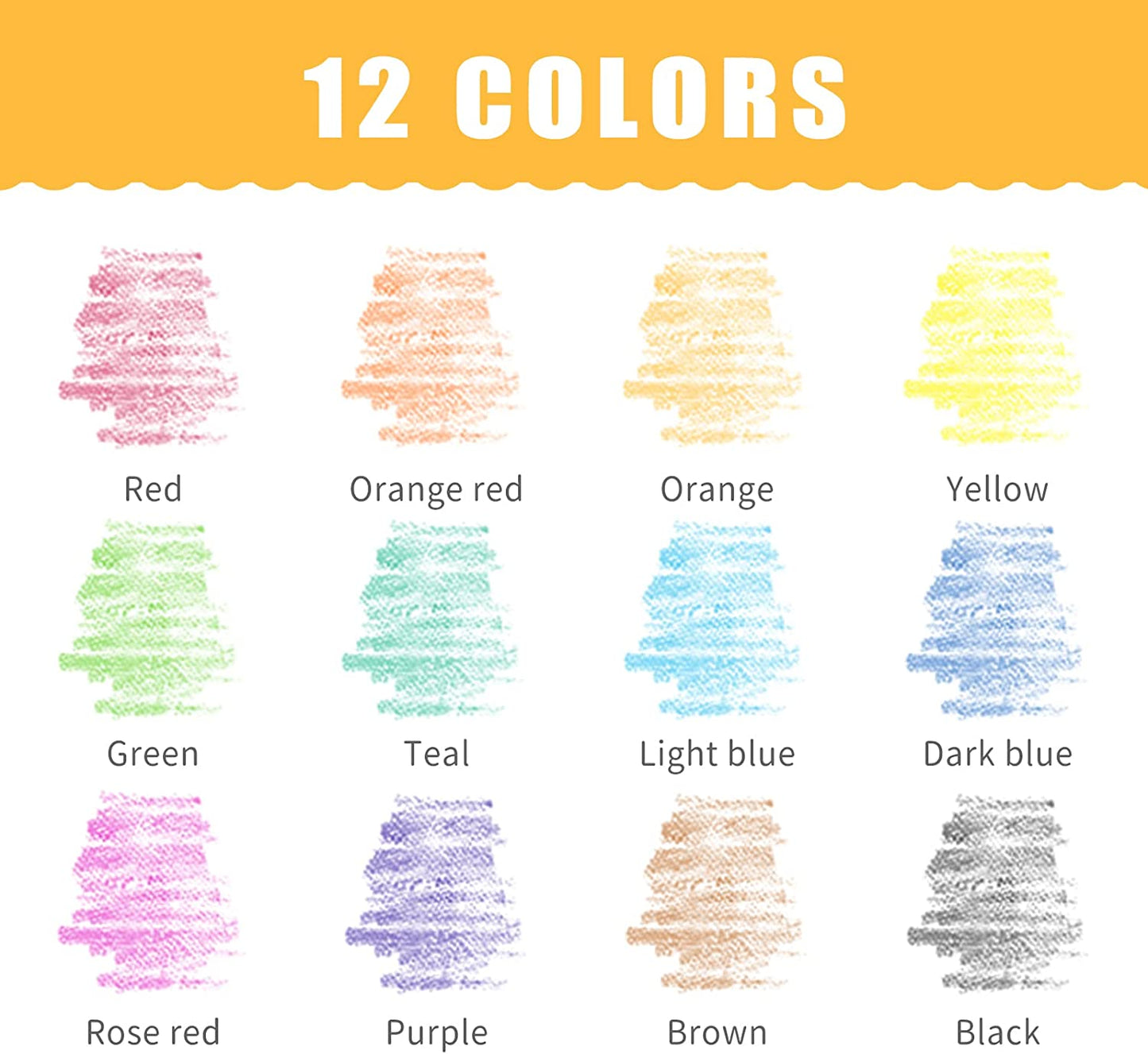 Erasable Crayon Set 12 Colors Triangle Crayons Non-Toxic Erasable Crayons Eraser