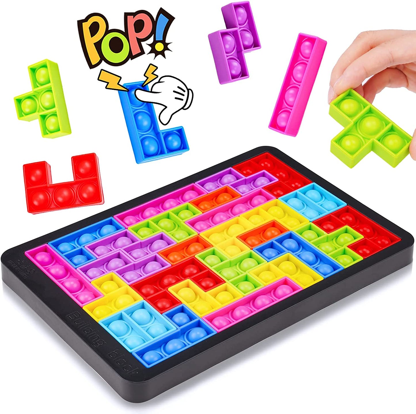 3D Silicone Jigsaw Puzzle Push Pop Bubble Fidget Sensory Toy Building Blocks