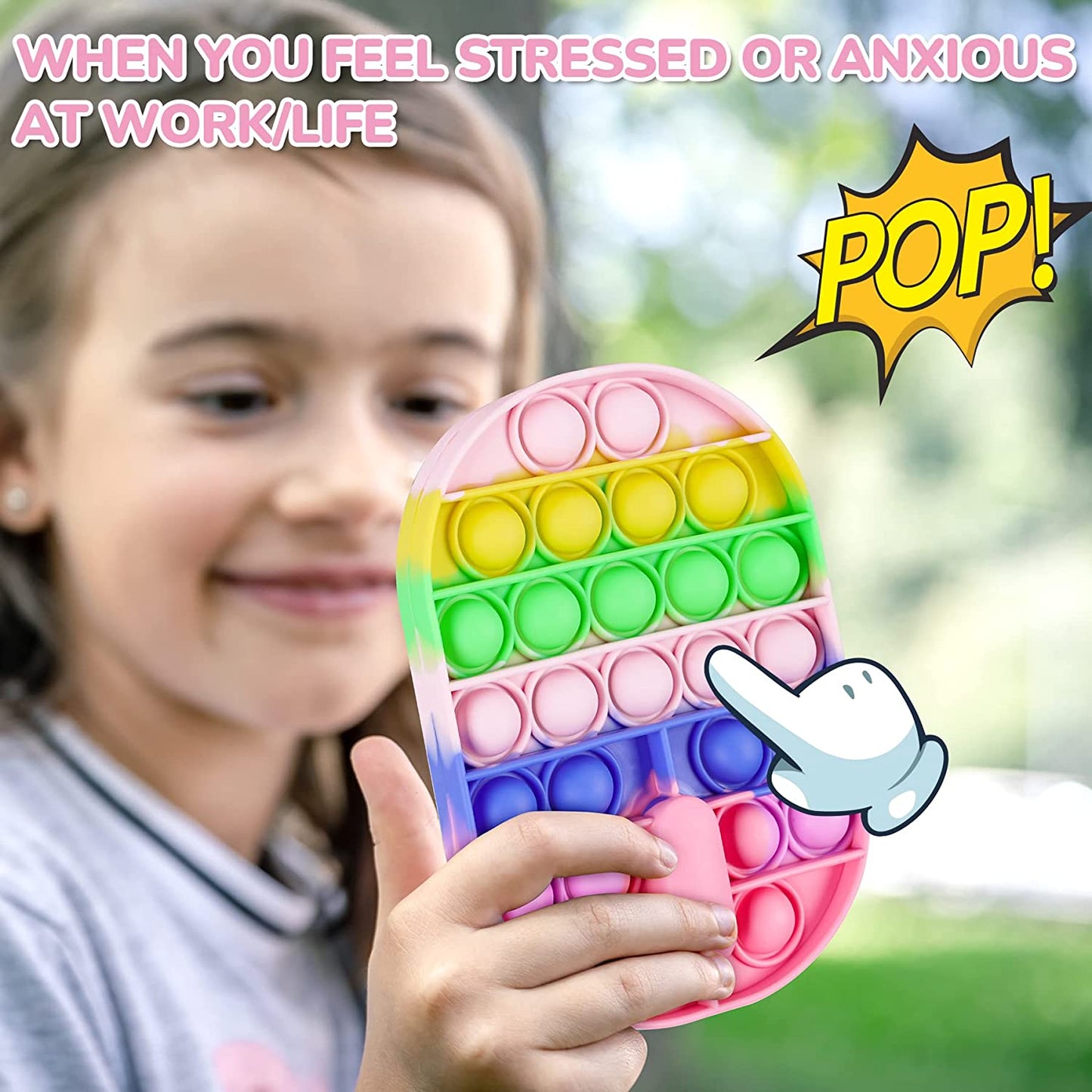Push Pop Bubble Fidget Sensory Toys Computer Mouse Zipper Bag Candy Rainbow