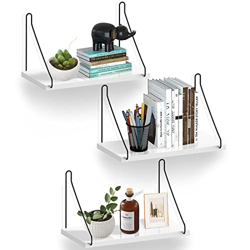 Wooden Floating Shelf 3PC Set Small Wall Mount Decorative Display Stand 11.7x5.9