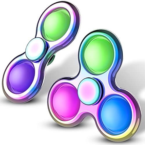 Fidget Pack 2PCS Push Pop Bubble Fidget Spinners 2-in-1 Toys Multicolor 3-Bubb