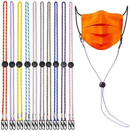 10PCS 14" Long Round Lanyard Holder with Sliding Cord Lock Mixed Colors
