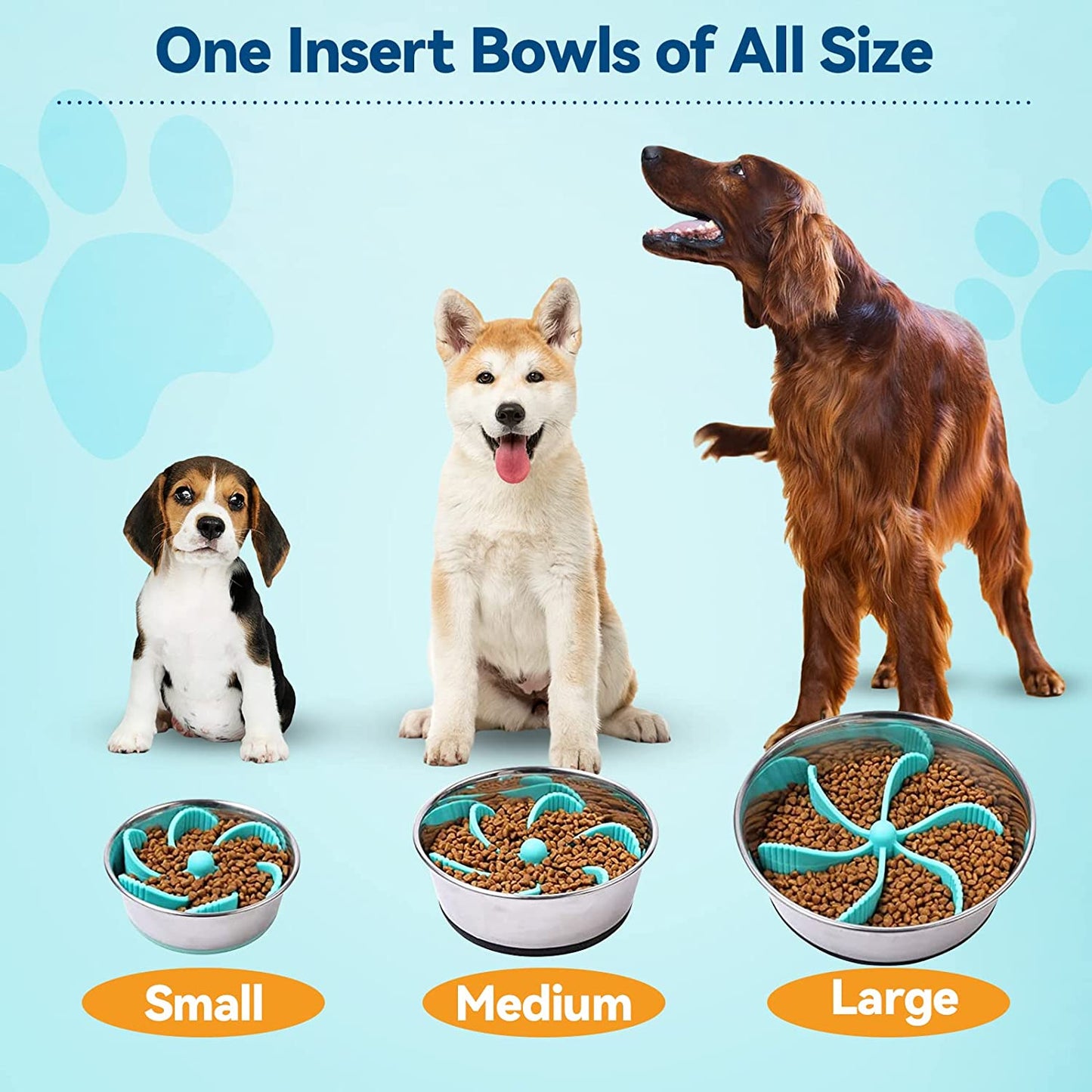Slow Feeder Dog Bowl Insert Spiral Suction Cups for Small Medium Large Size Dogs