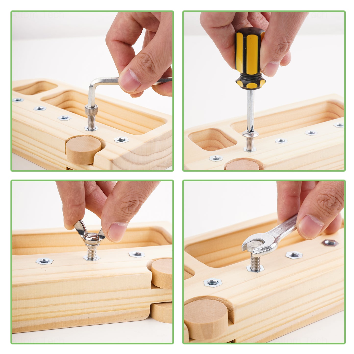 Montessori Wooden Screwdriver Board Sensory Toy for Kids 3+ Years