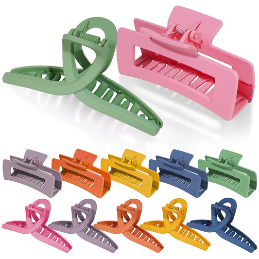 Hair Claw Clips 2 Style Banana Hair Cutout Claw Clip 12-Pack Non-Slip Hair Clamp