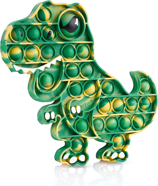 Dinosaur Pop Bubble Fidget Sensory Toy Silicone Big T-Rex Print Eye Squeeze Toy