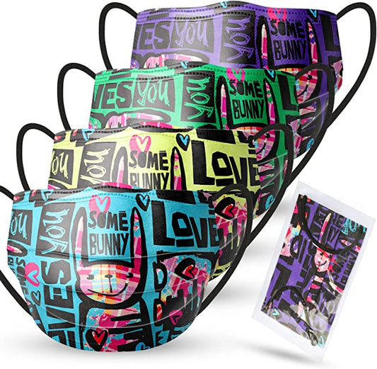 Kids Punk Stylish Disposable 60 Rock Rabbit Individual Wrap 3-Layer