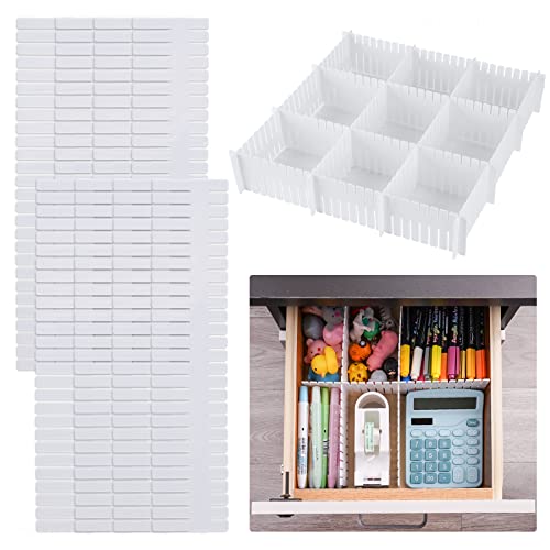8PCS Adjustable Drawer Divider Set, 12.6"x2.75" Flexible Plastic Drawer Organi