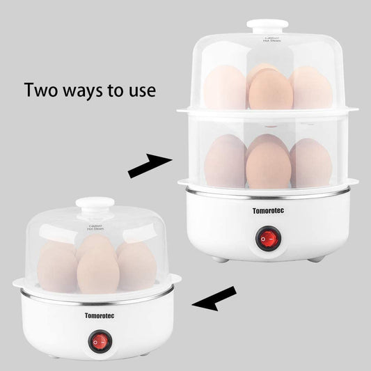 Egg Cooker 2-Tier Large 14 Egg Capacity Rapid Egg Maker Auto Off Hard Boiled Egg