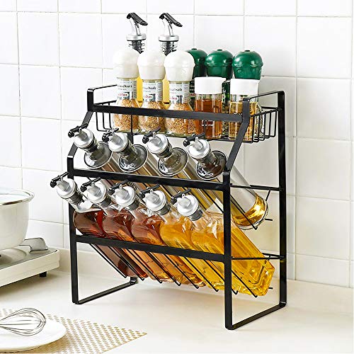 3-Tier Compact Kitchen Spice Organizer Shelf Rack Cabinet Organization Storage