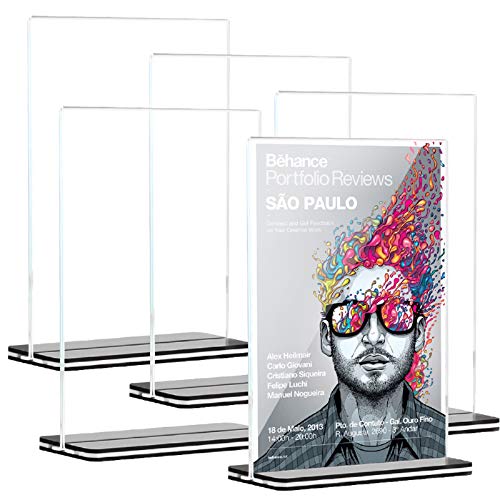 [5 Pack] 8.5 x 11 inch Office Table Sign Display Holder T-Shape