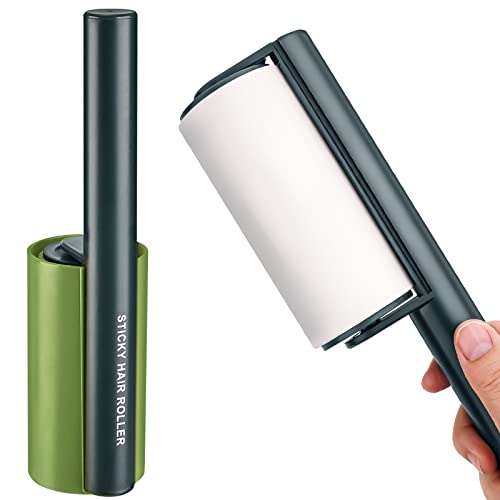 Refillable Travel Lint Roller 60 Sheets with Cover, Sleek Design Extra Sticky
