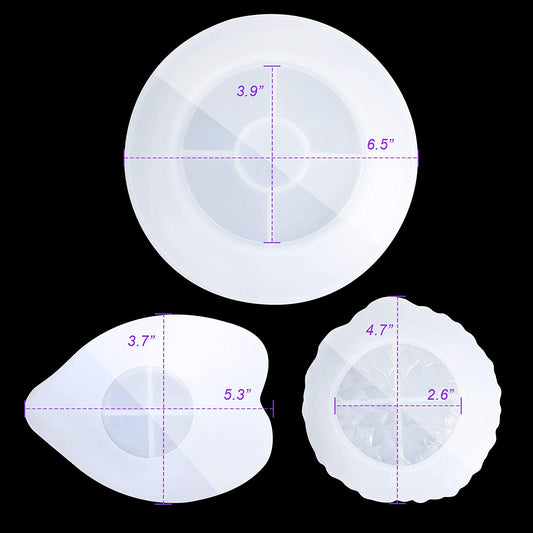 NiArt Resin Silicone Casting Molds 3 Shapes Handmade Agate Geode Jewelry Trays