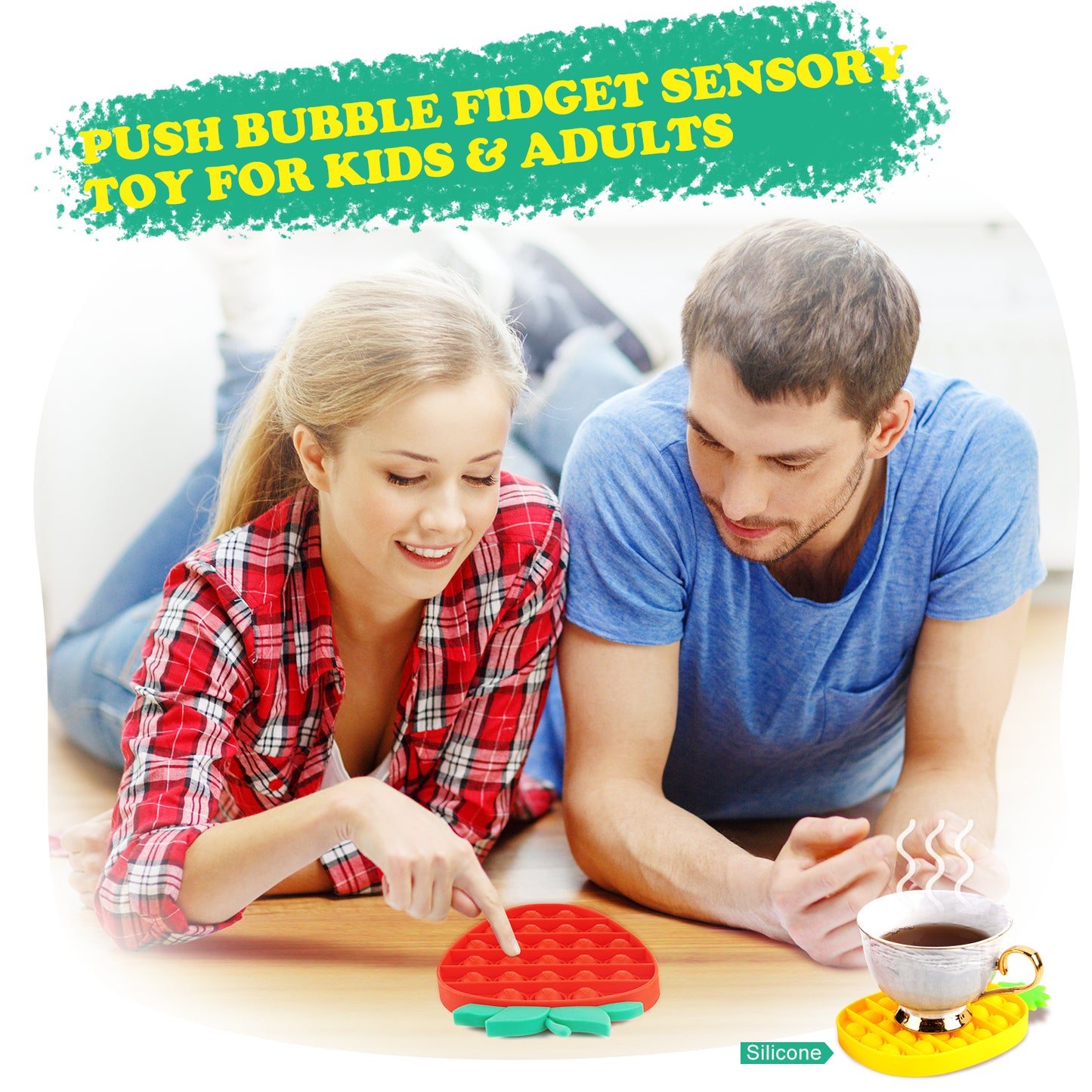 Fidget Pack 2-Pack Push Pop Bubble Fidget Sensory Toys for Stress Anxiety Reli