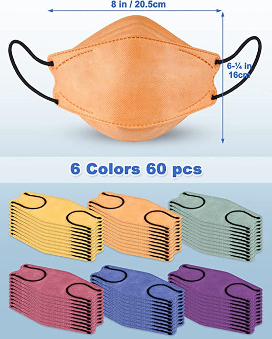 Disposable 60PCS Adults Solid Morandi Colors 3D Fish Shape Nose Wire (6 Colors)