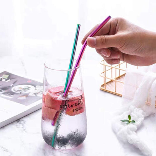 [24 PCS] Value Pack Reusable Stainless Steel Straws in Bulk Extra Long 10.4 inch