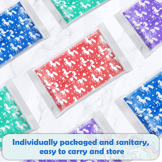 Kids' 80-Pack Individually Packaged Disposable 4 Colors Unicorn Pattern Unisex