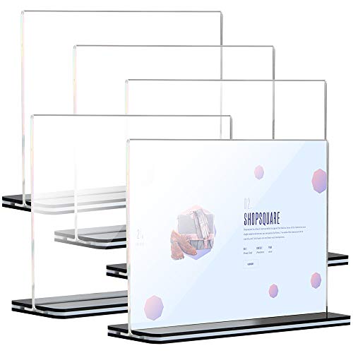 [5 Pack] 11x8.5 inch Landscape Office Table Sign Display Holder for Trade Show