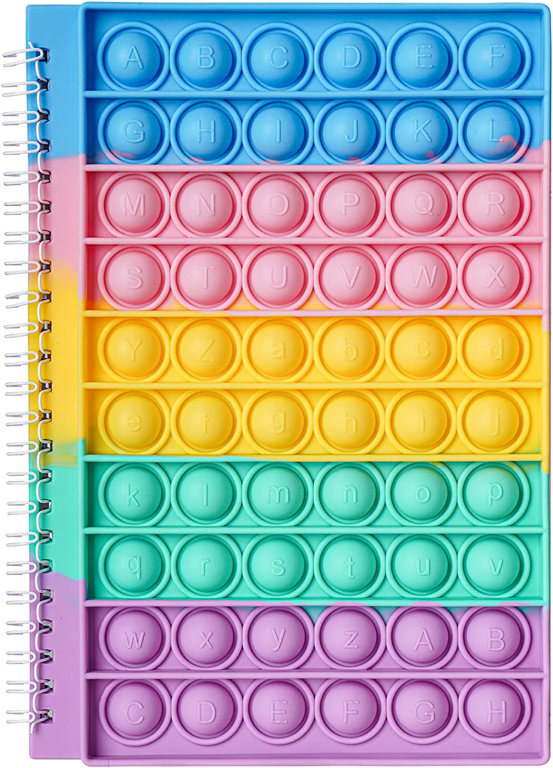 Fidget Toy Spiral Notebook Silicone Push Pop Bubbles A5 Journal 80 She ...