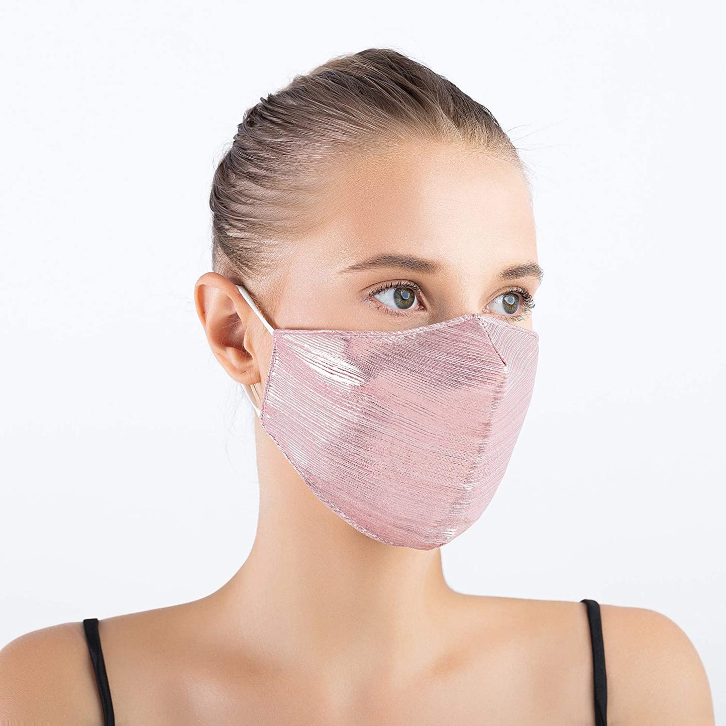 (2 Masks+20 PM2.5 Filters) 2PCS Shiny Brushed Finish Protective Fashion Face M