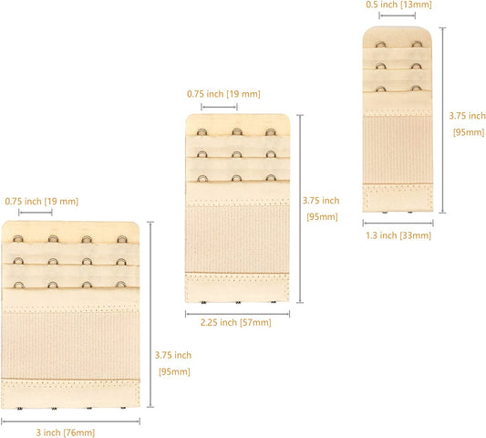 Flexible Bra Extender Strap 12-Pack 2/3/4 Hooks Adjustable Bra Strap