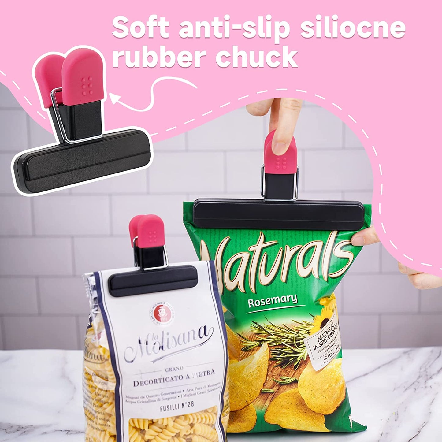 Chip Bag Clips 10PCS Plastic Bag Sealing Clips Assorted Sizes Food Bag Seal Clip