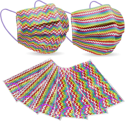 Kids' 60PCS Disposable Fashion Rainbow Color Two Chevron Stripe Sweater Patterns