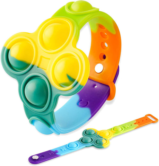 Push Pop Bubble Wristband Silicone Fidget Sensory Toy Bracelet Toy Stress Reduce