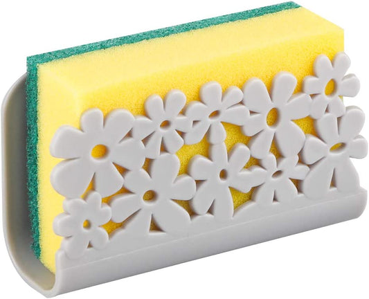 Never Rust Plastic Sponge Holder Sink Caddy Suction Cup Easy Access Holder Gray