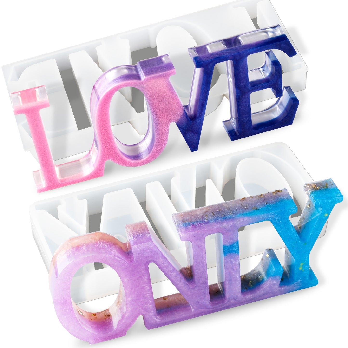 3D Word Sign Soft Silicone Molds Epoxy Resin DIY Casting Handmade Project Decora