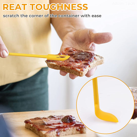 NiArt Mini Silicone Spatula 8PCS 3 Sizes Double-Ended Jar Scraper (Black+Yellow)